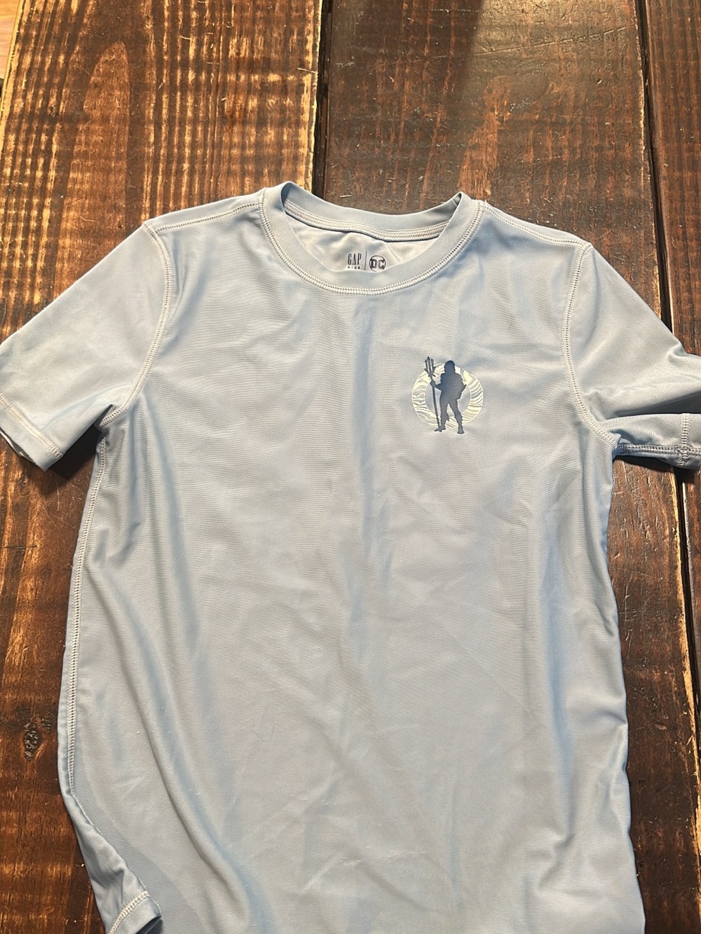 GAP Light Blue Short Sleeve Athletic Tee with Small Chest Graphic